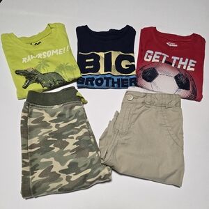 Size 7 Youth Boys Shirts, Short, Pant Bundle - 5 Items